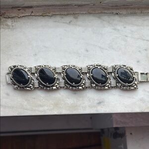 Elegant Silver and Black Women's Bracelet